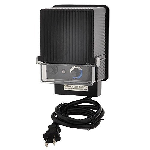Ledwholesalers 12V Ac 150-Watt Landscape Lighting Transformer With Photo Sensor And Rotary Control Timer Switch, Ul-Listed, 3268