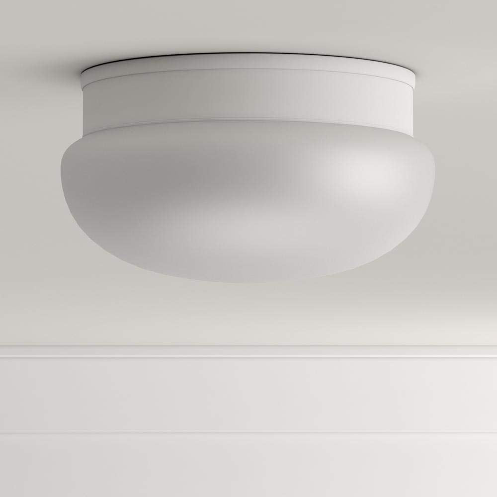 Progress Lighting Fitter Close-to-Ceiling Light, 9.5in Diameter x 5.25in Height, White, Model P3410-30, Glass Material