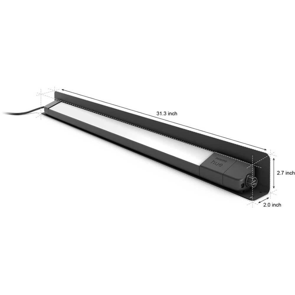 Philips Hue Amarant Outdoor Smart Light Bar - 20W LED, White & Color Ambiance, Black, Requires Hue Bridge, Weatherproof, Model 1746630V7