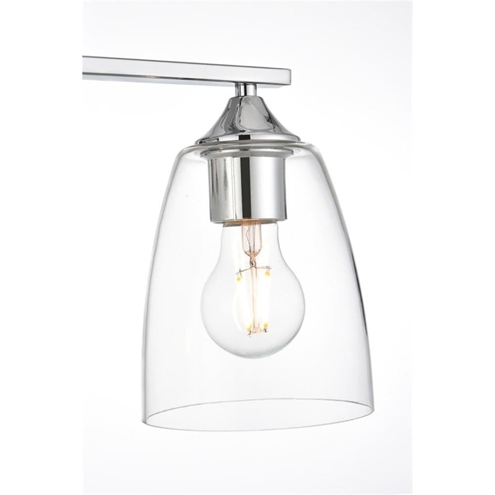 Living District Harris 4-Light Iron & Glass Bath Sconce in Chrome/Clear