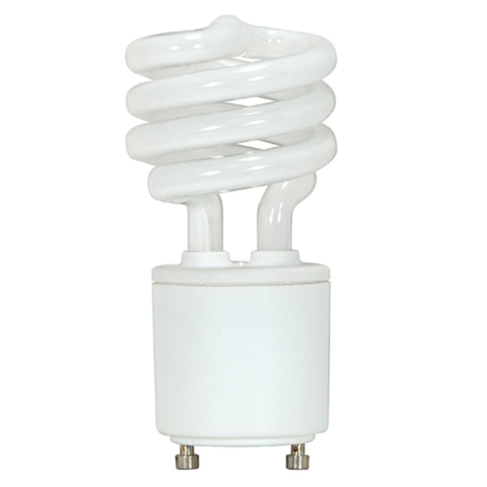 Satco Mini Spiral CFL Light Bulb S8203, 13 Watt (60 Watt Equivalent), 800 Lumens, GU24 Base, Soft White 2700K, Glass, 1 Count