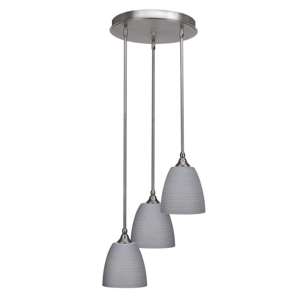Empire 3 Light Cluster Pendalier in Brushed Nickel (2143-BN-4072)