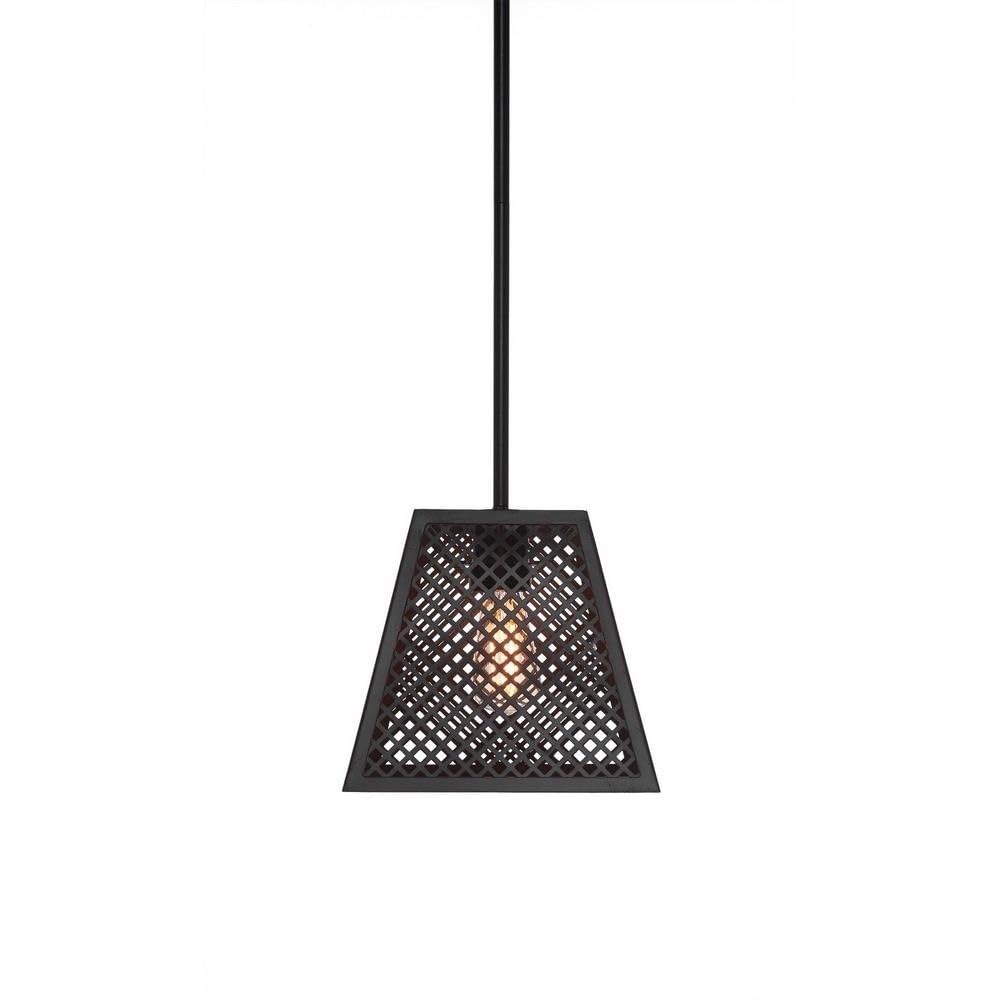 Toltec Lighting 1440-Es-Led18A Corbello 1 Light Mini Pendant Espresso Metal Shades