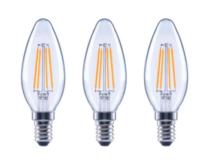 EcoSmart Candelabra LED Bulbs - 60W Equivalent, Dimmable, Clear Glass, Soft White, 3-Pack