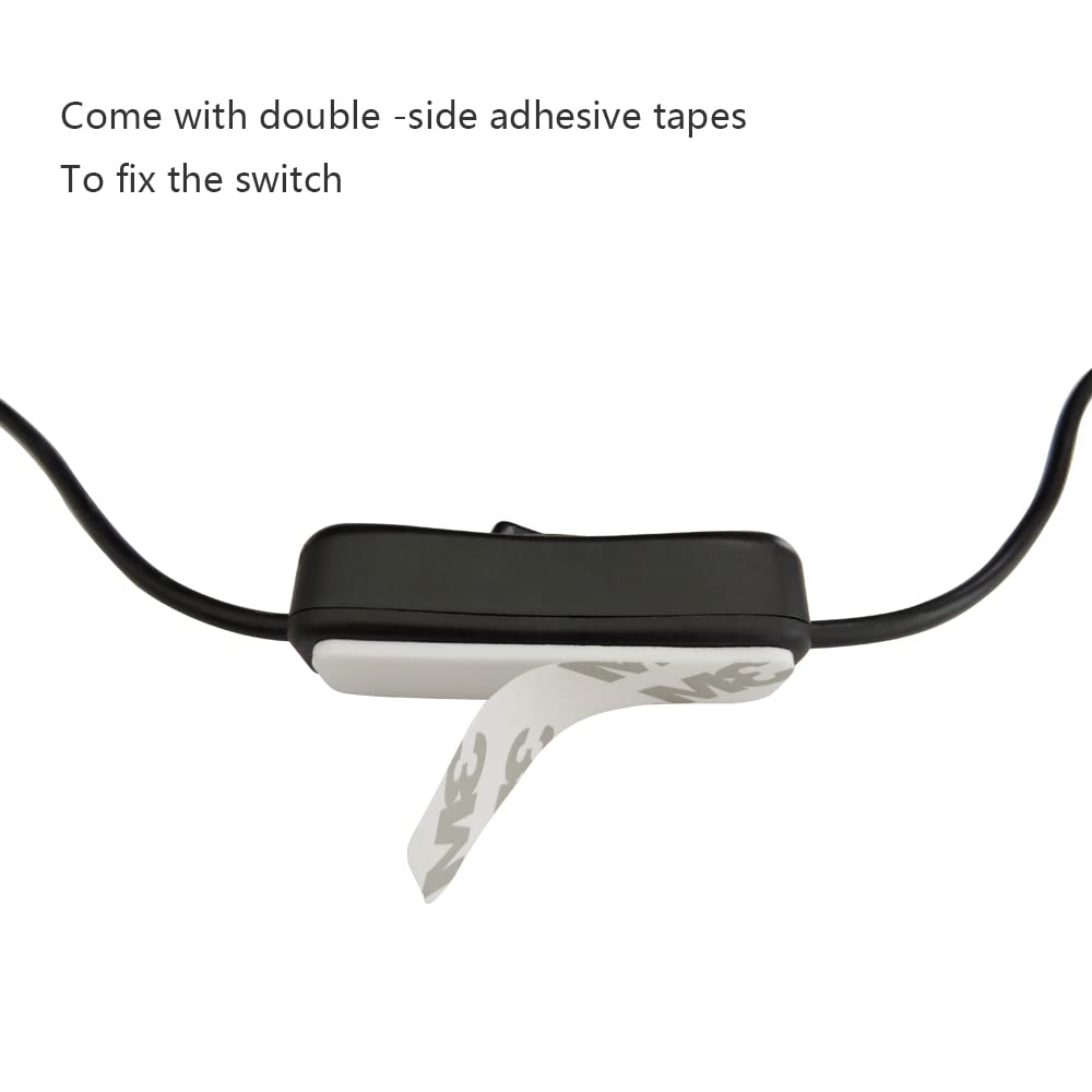 Gxilee Led Switch Connector Male To Female 12V Inline Switch And Female Dc Power Jack(5.5Mm X 2.1Mm Connector), 3 Pack