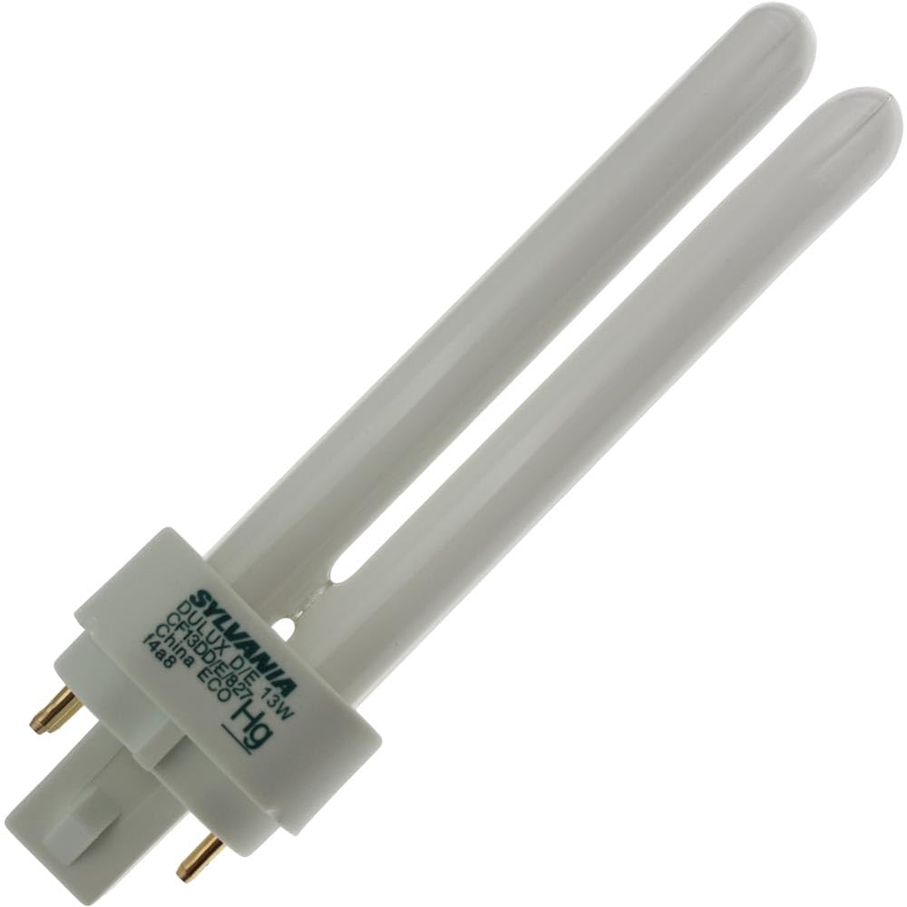 Sylvania (20682) CF13DD/E/827/ECO Compact Fluorescent 4 Pin Double Tube,Pack of 6 -Like New