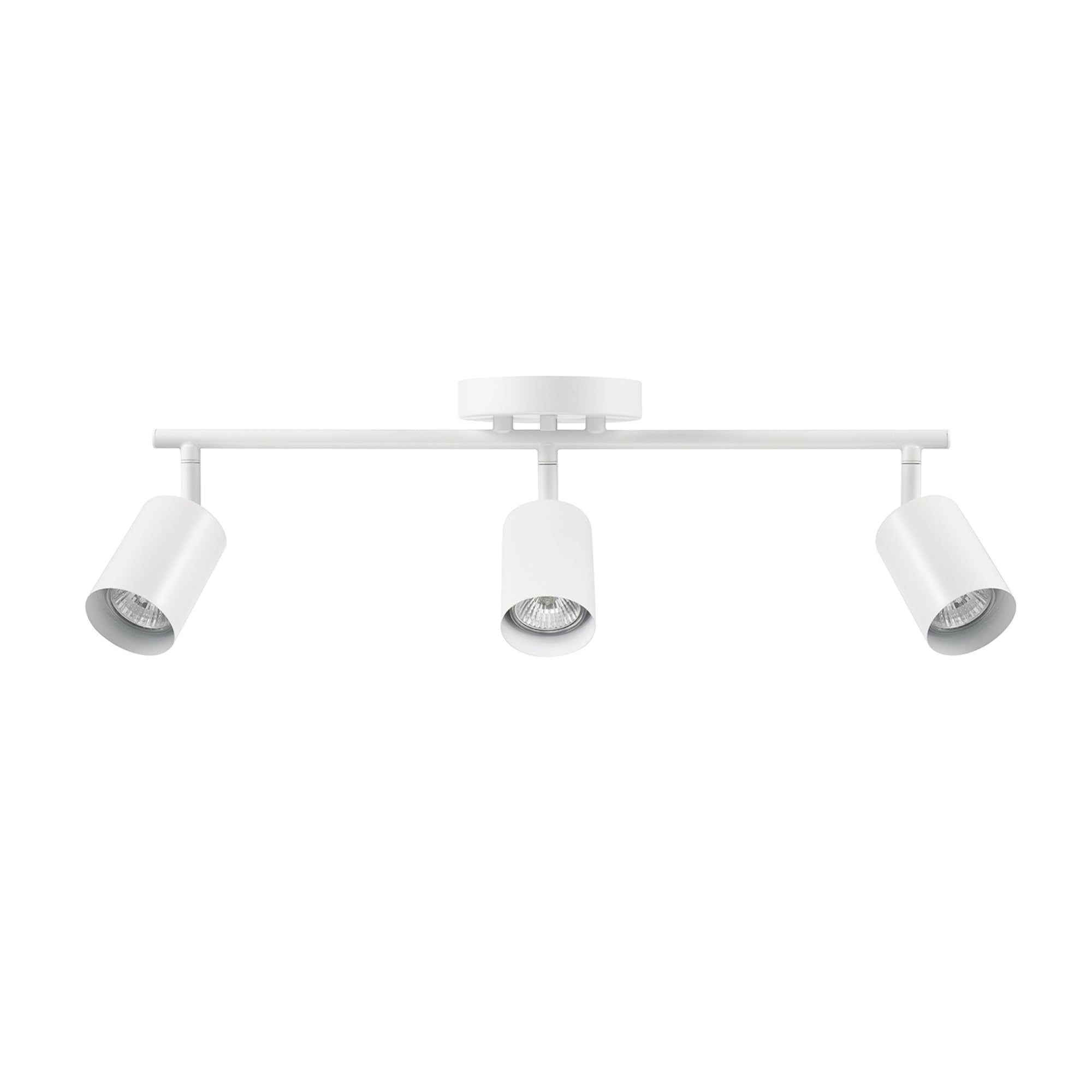 Globe Electric 64000092 21 3-Light Track Lighting, Matte White, Pivoting Shades, Ceiling Lamp for Bedroom, Kitchen, Hallway, Bat