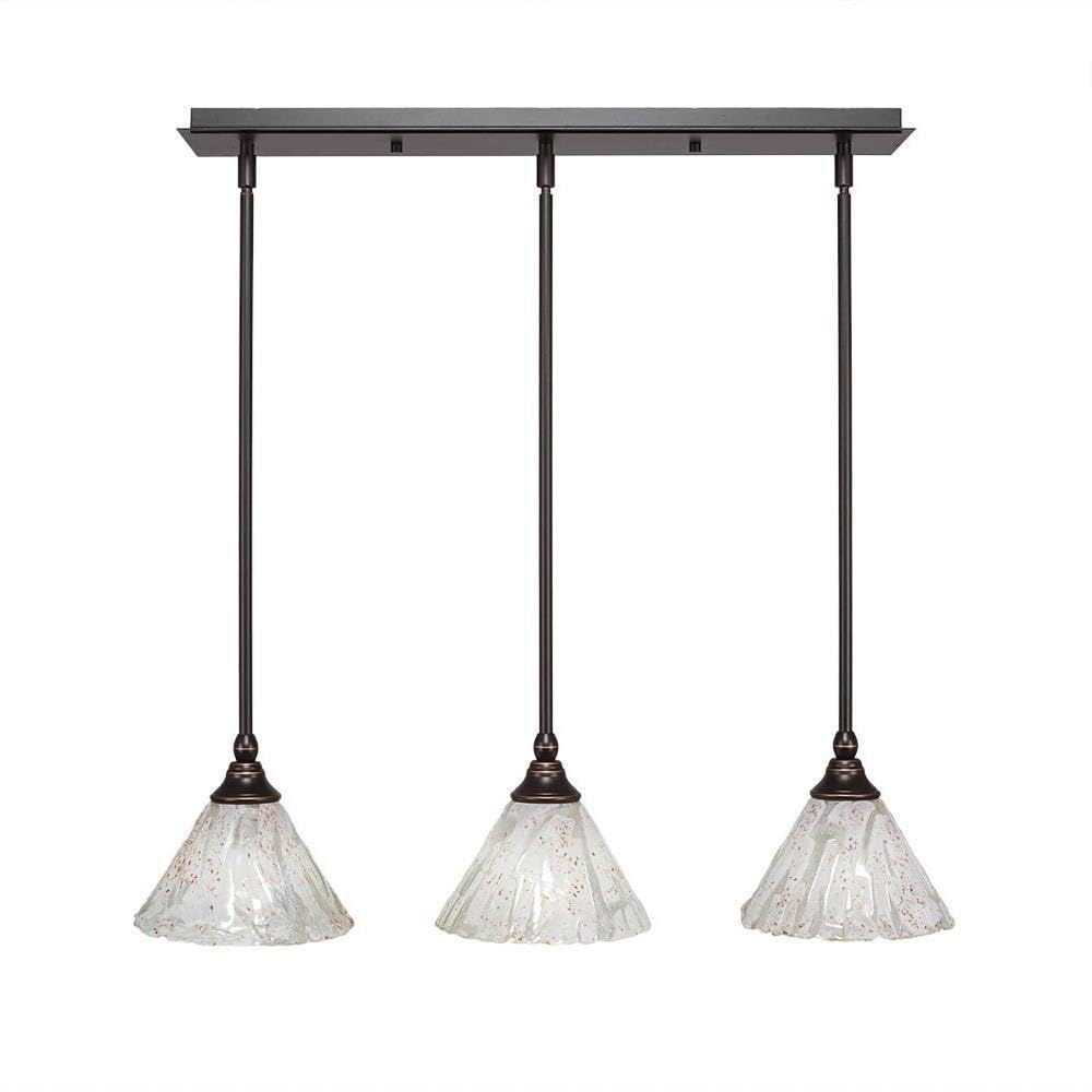 Toltec Lighting 25-Dg-7195 3 Light Multi-Light Mini Hang Straight Swivel Pendant With Italian Ice Glass, 7&quot;, Dark Granite