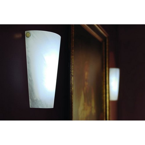 Its Exciting Lighting IEL-4400 Frosted Marble Glass Wall Sconce, Battery Powered, 4 Hour Timer, Conical Design