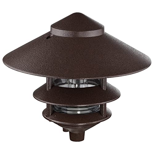 Nuvo Sf76/637/04 Outdoor Pagoda Landscape Pathway Light, 3 Tier - Large Hood, Old Bronze (4 Pack)