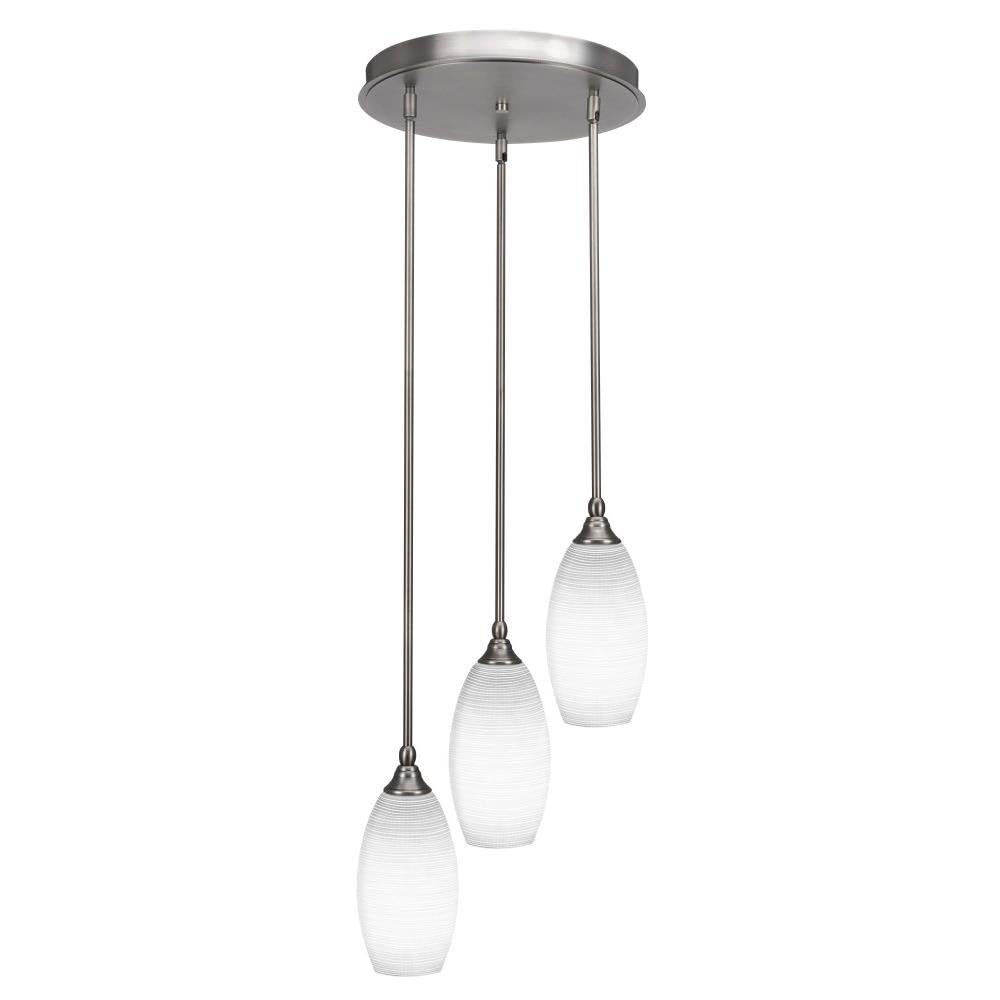 Empire 3 Light Cluster Pendalier in Brushed Nickel (2143-BN-4041)