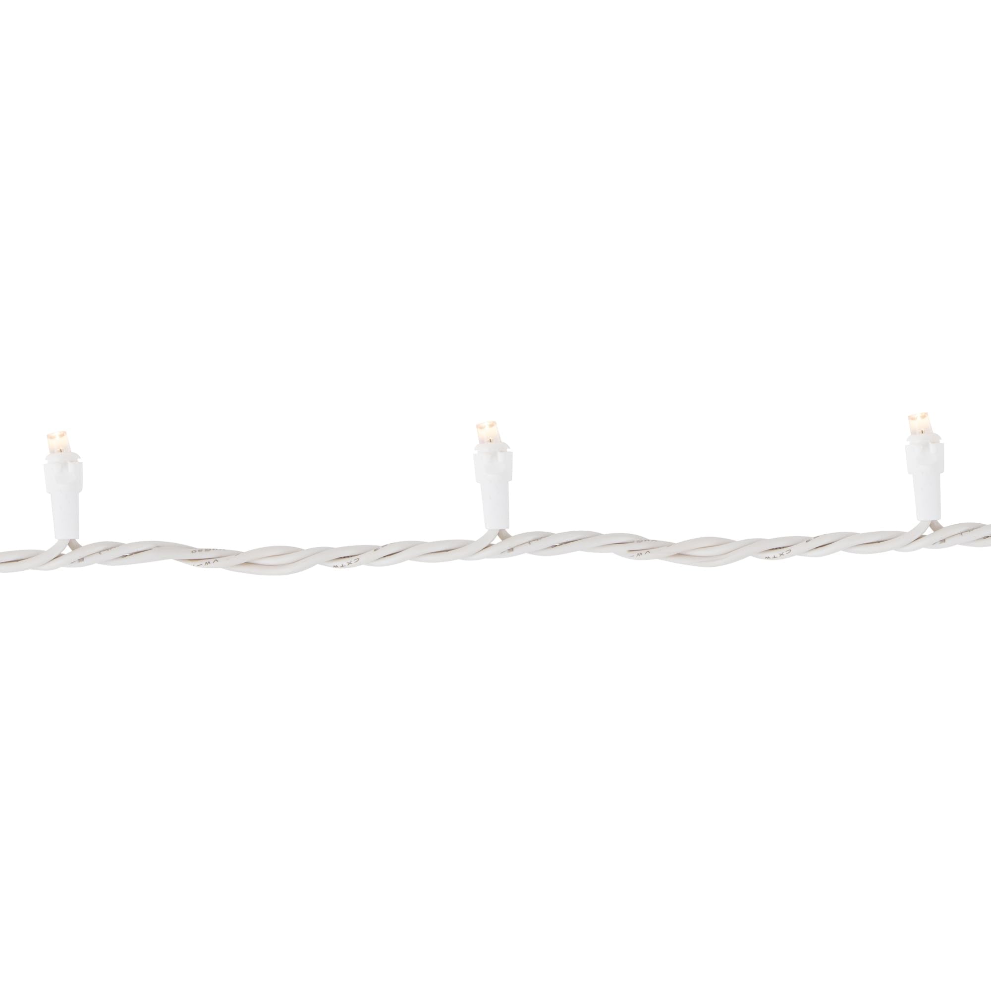 Northlight 50ct LED Christmas Lights, Warm White, 16.25ft White Wire, Plastic