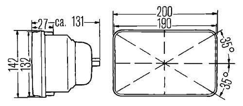 HELLA 003427291 Vision Plus 190x132mm High/Low Beam 12V Halogen Conversion Headlamp (HB2), White