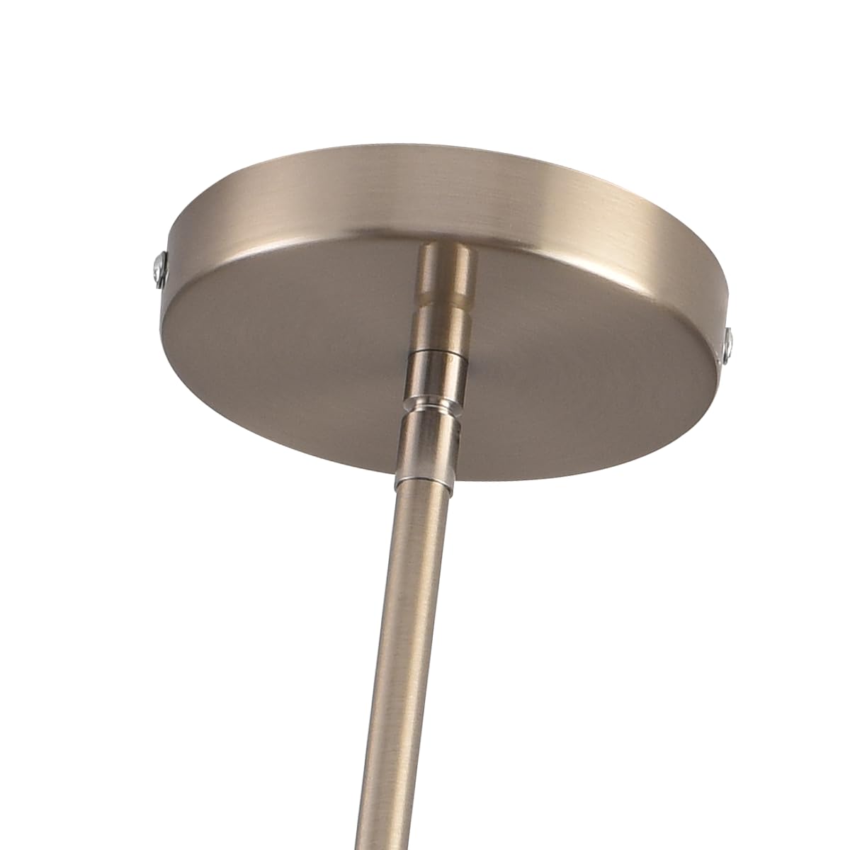 KLSS Brushed Nickel Pendant Lights, Modern Farmhouse Mini Hanging Light, Adjustable Height, Glass, 2 Pack, Model ddftgx