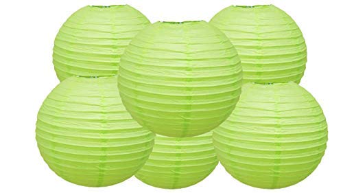 Matissa 12''(30CM) Pack of 6 Paper Lantern Wedding Party Decoration Craft Lamp Shade (Spring Green)