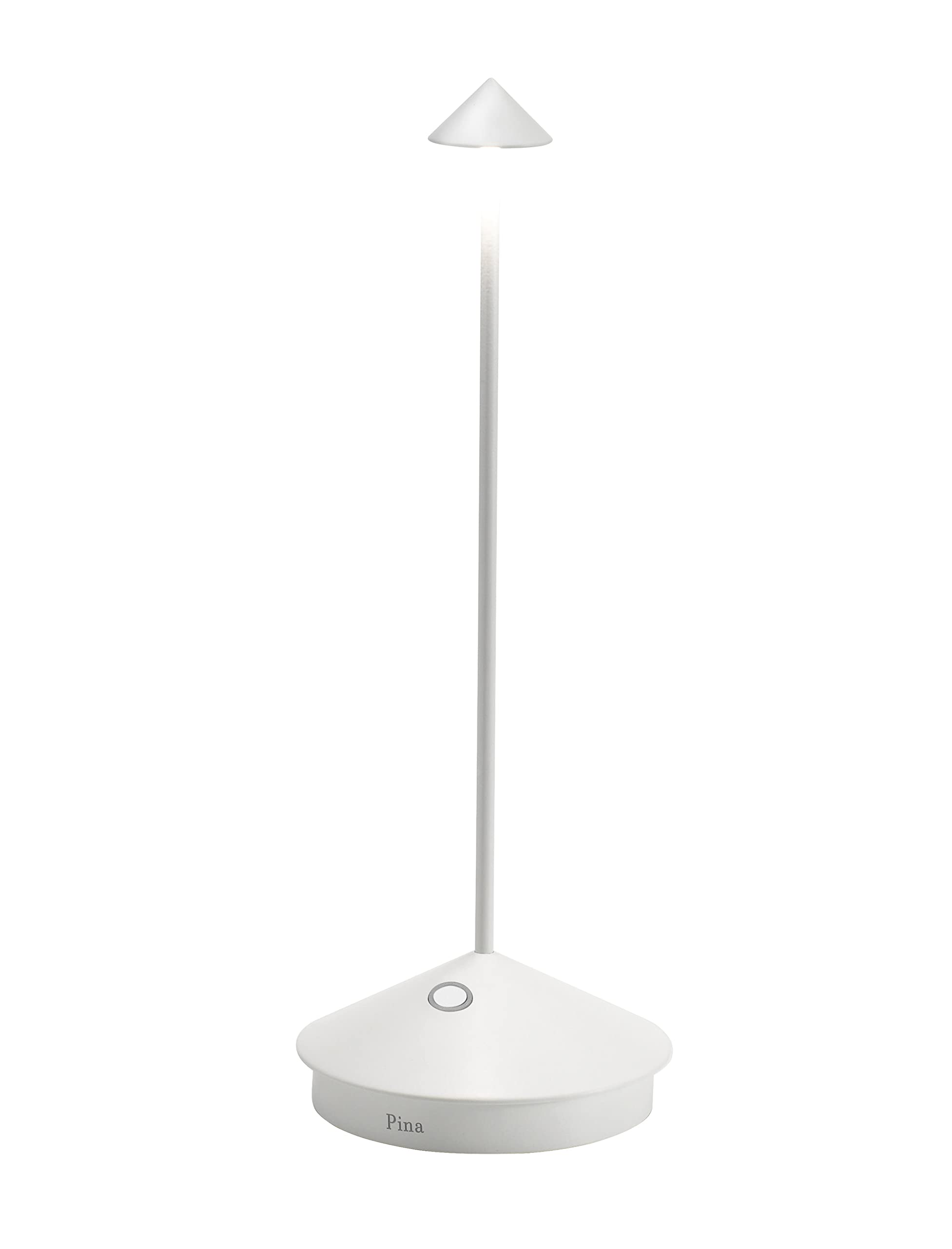 Zafferano Pina Pro LED Table Lamp - White Aluminum, Indoor/Outdoor, H29cm, Model: ZAFPINAPRO-WH