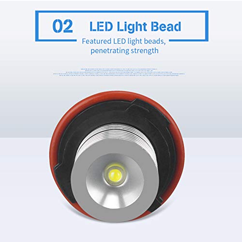 ePathChina LED Angel Eyes Marker Lights Bulbs for BMW E39 E53 E60 E61 E63 E64 E65 E66 E87 - White - Model EPC_CLB_01N