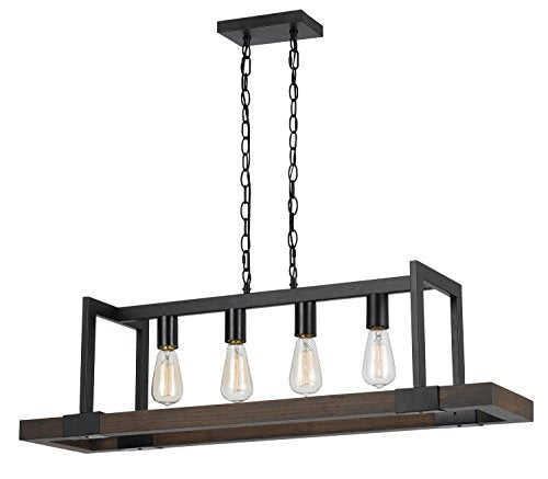 Cal 60W X 4 Antonio Wood Chandelier (Edison Bulbs Not Included) (Fx-3586-4)