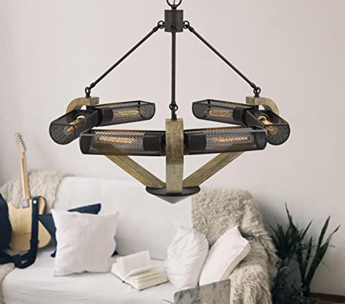 Cal Lighting Fx-3740-6 Transitional Six Light Chandelier From Baden Collection In Bronze/Dark Finish, 32.00 Inches