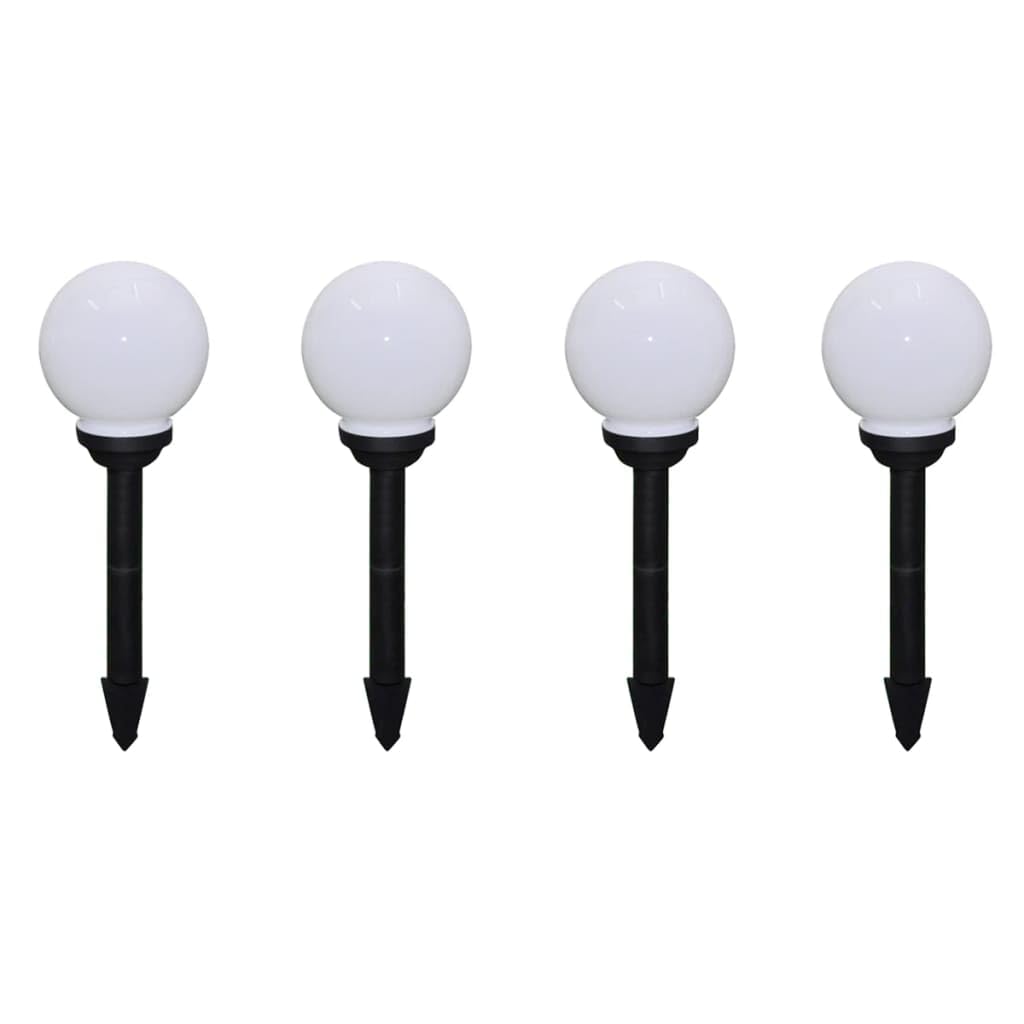 vidaXL 8X LED Outdoor Pathway Lamps with Ground Spike, Solar Ball Light, Polypropylene, 5.9in Garden Lighting, Backyard Decor