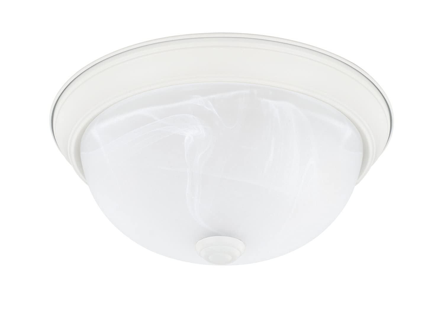 Capital Lighting Bates 2-Light Flush Mount Ceiling Light, Matte White & Faux Alabaster Glass, 11&quot; W