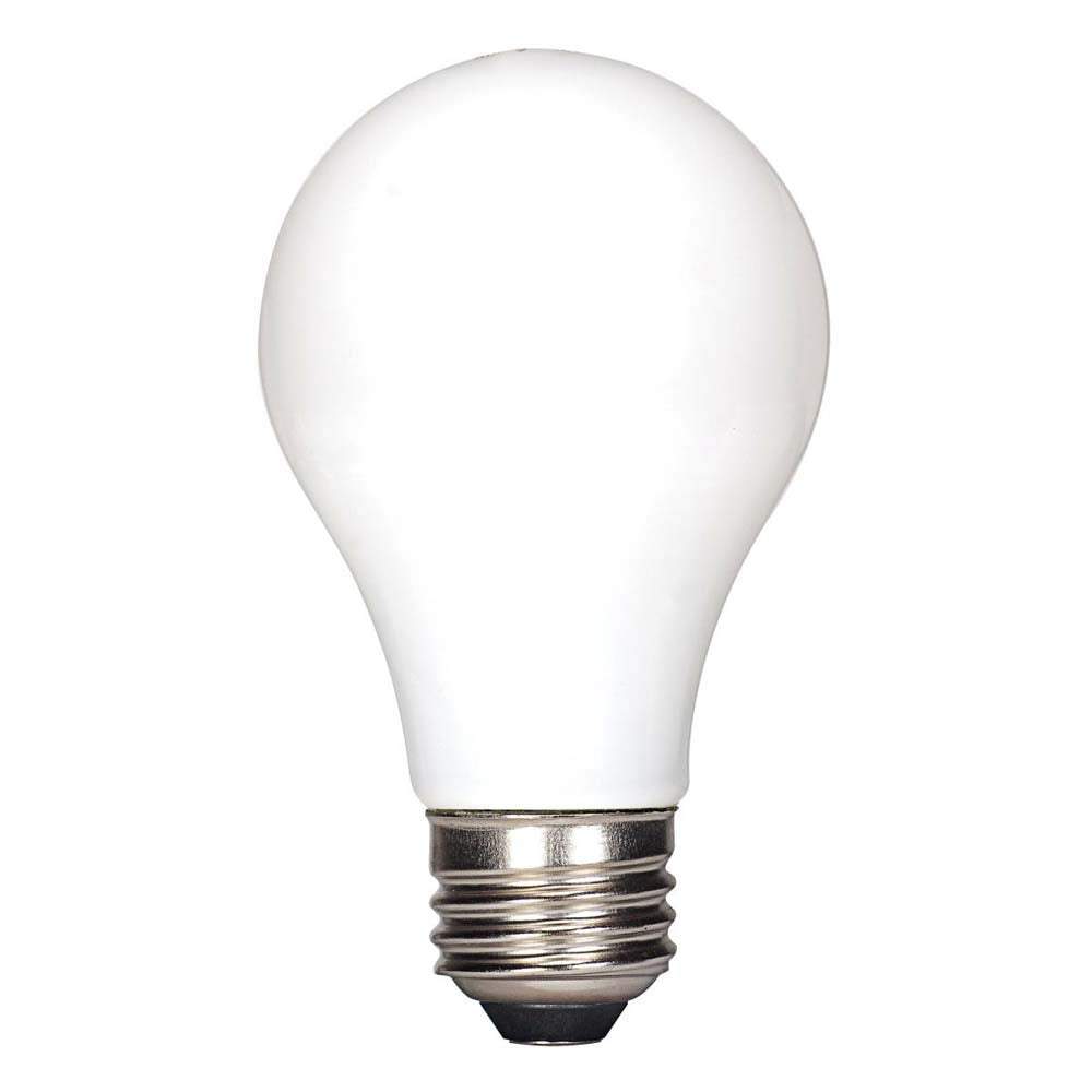 Satco Medium Light Bulb S21714, Frosted White Glass Finish