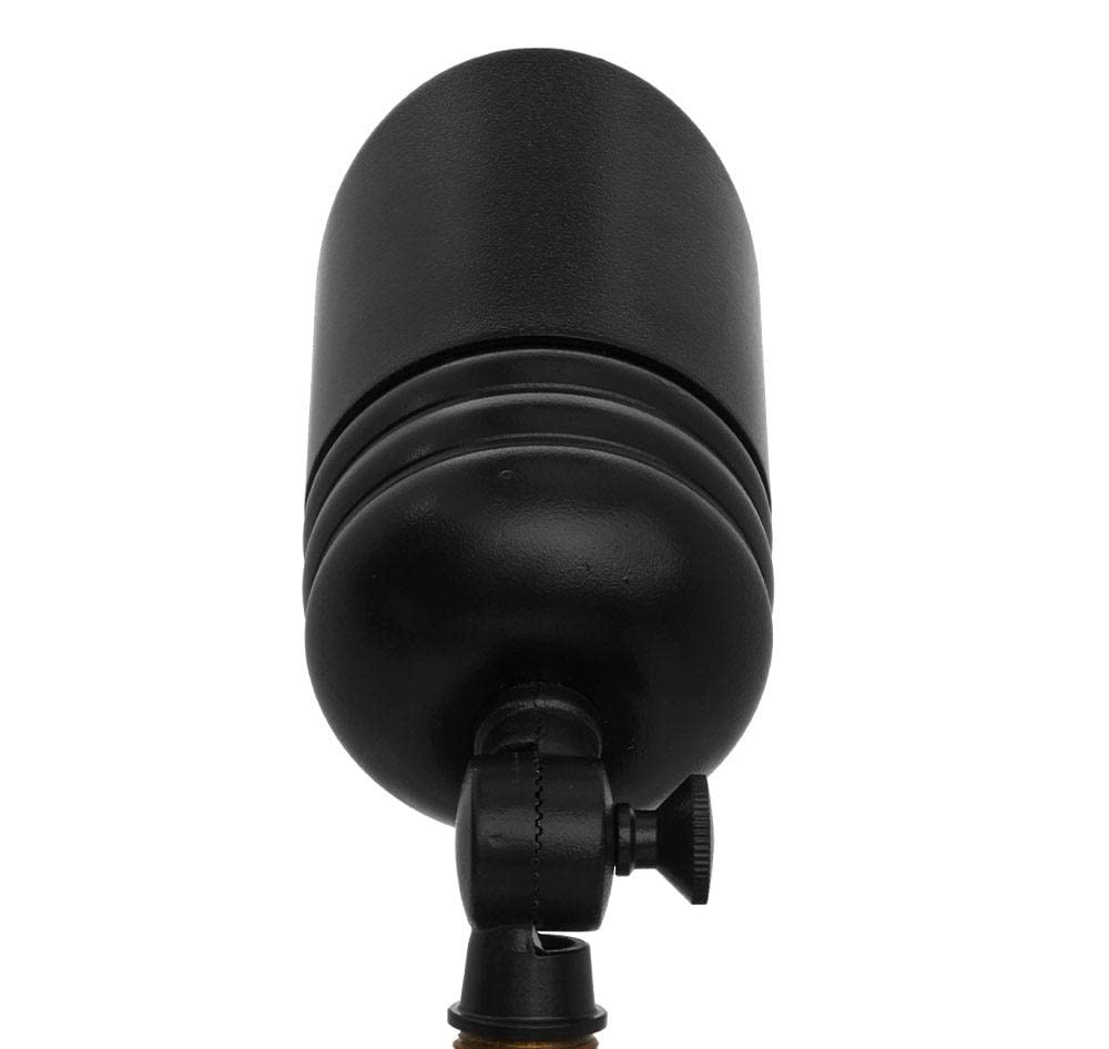 VOLT Fat Boy Brass Outdoor Spotlight with 5W 2700K MR16 LED Bulb, Ground Stake, Black