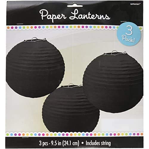Amscan 3 Count Black Paper Lanterns