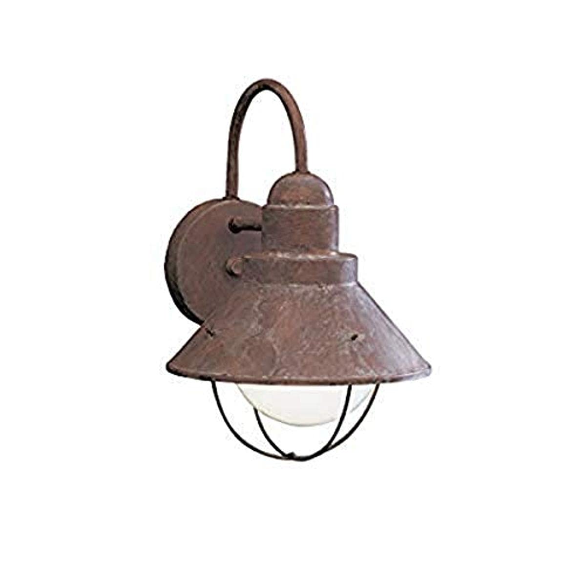 Kichler Seaside Outdoor Wall Light, 1 Light, 12.25-Inch, Aluminum/Glass, Model 9022OB, Olde Brick Finish