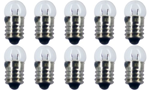 CEC Industries #131 Bulbs, E10 Base, G-3.5 Shape, 1.3V, 0.13W, Box of 10