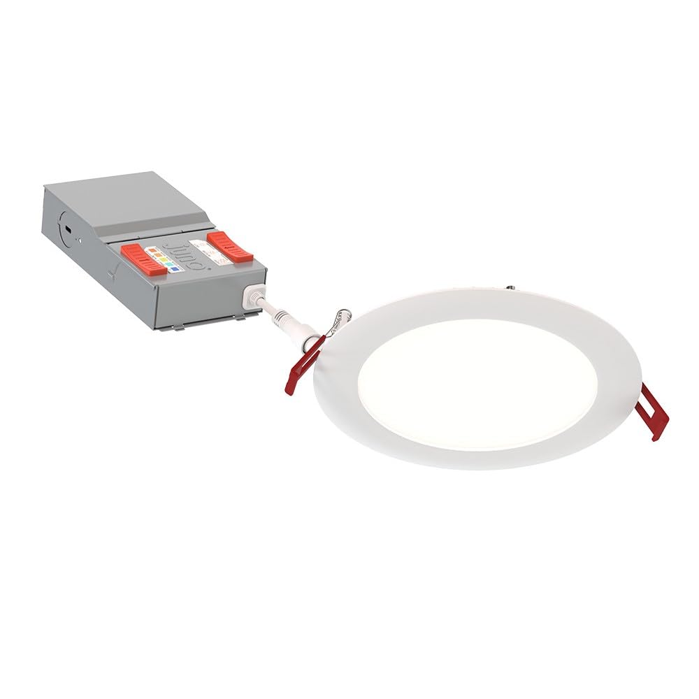 Juno WF6 ALO20 SWW5 90CRI MVOLT MW M6 Canless LED Wafer Downlight, Switchable White 2700K-5000K, Adjustable Lumens, Flat Trim, M