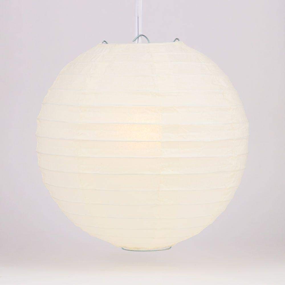 Quasimoon Paper Lanterns - 4-Inch, Beige/Ivory, 10-Pack, Decorative Round Paper Lanterns for Weddings and Parties