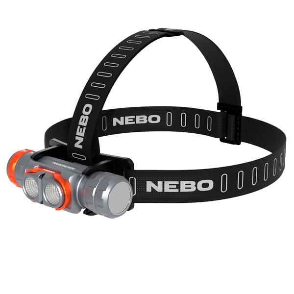 Nebo Transcend 3K Headlamp | 3000 Lumen, 5 Light Modes, Usb-C Rechargeable, Waterproof, Magnetic, Detachable Light, Hat Clips, A