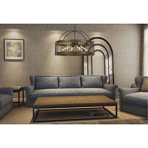 Cal Cantania 60W x 6 Metal Pendant Fixture, Model FX-3700-6L, 29.25 x 29.25 x 22 inches, Metal, Edison Bulbs