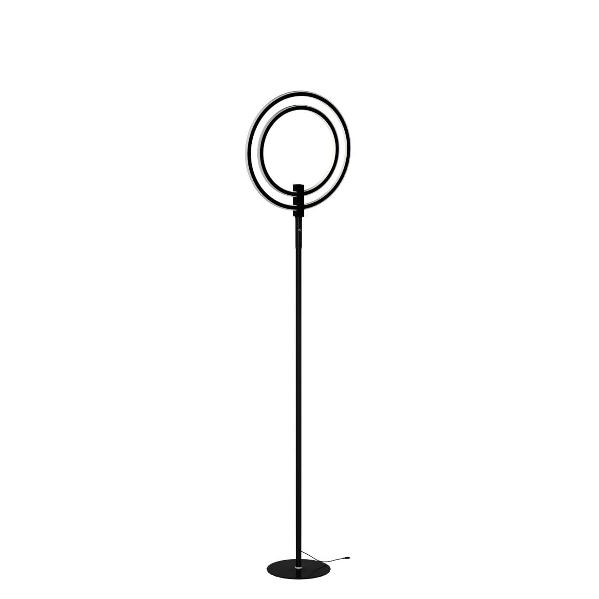 Brightech Eclipse Dimmable LED Floor Lamp, Modern Black Torchiere for Living Rooms & Offices, Model ECPLSE-Bk, Metal Construction