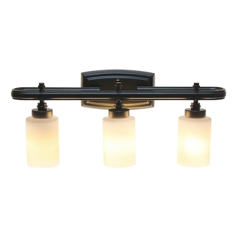 All The Rages 3-Light Metal Vanity Fixture Opaque Shade LHV-1006-BK Black