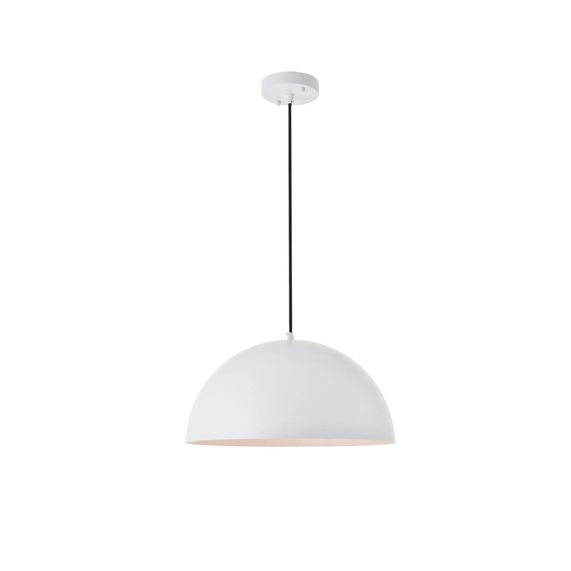 Living District Forte 1 Lt White Metal Pendant Light Fixture - Modern Home Decor