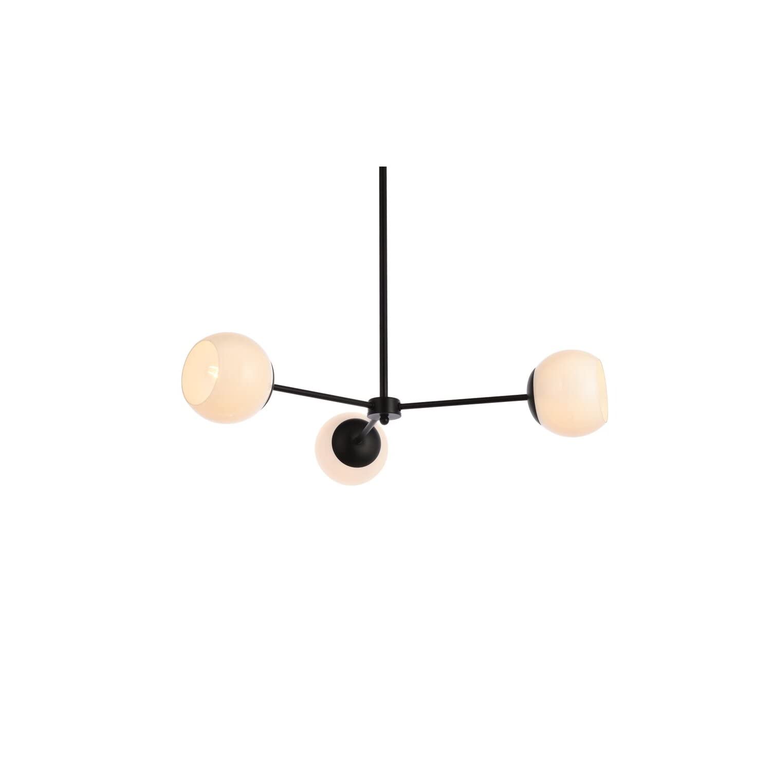 Living District Briggs 3-Light Mid-Century Metal Pendant in Black and White