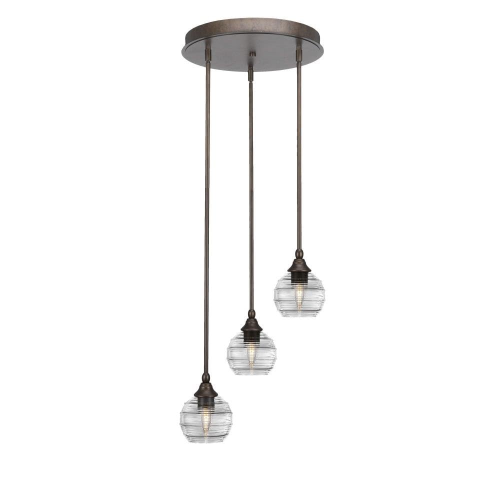 Empire 3 Light Cluster Pendalier in Bronze (2143-BRZ-5110)