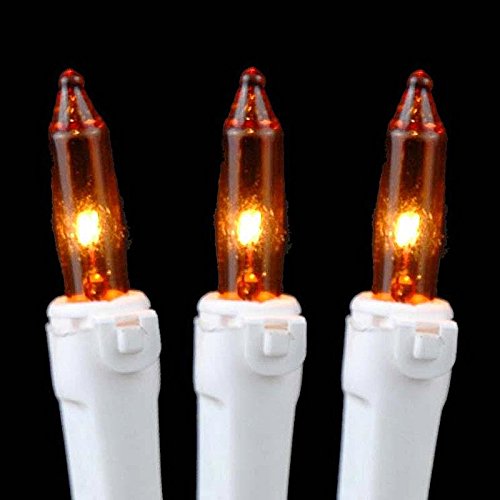 Novelty Lights Mini Light String, 8.5ft, 20 Bulbs, Amber Color, Non-Connectable, 4in Bulb Spacing, Model CG20/NS-W-AM