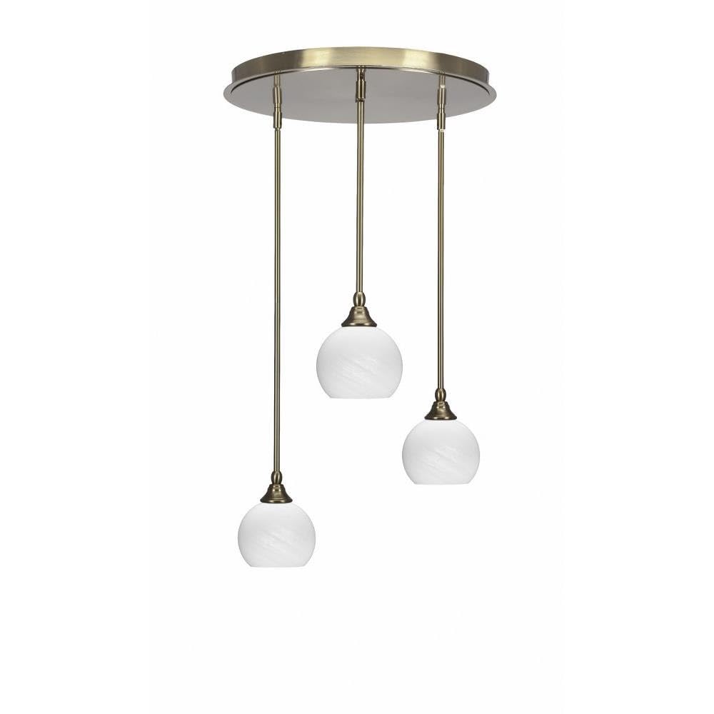 Empire 3 Light Cluster Pendalier in New Age Brass Finish (2183-NAB-4101)