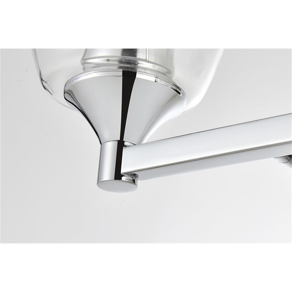 Living District Gianni 2-Light Iron & Glass Bath Sconce in Chrome/Clear