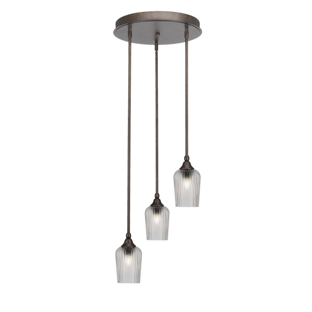 Empire 3 Light Cluster Pendalier in Bronze (2143-BRZ-4250)