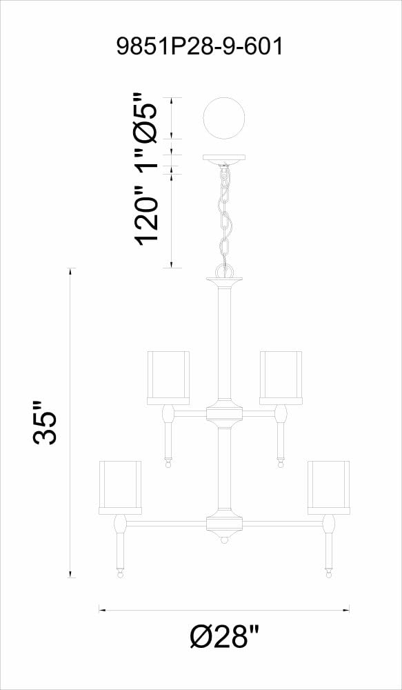 9 Light Candle Chandelier with Chrome finish