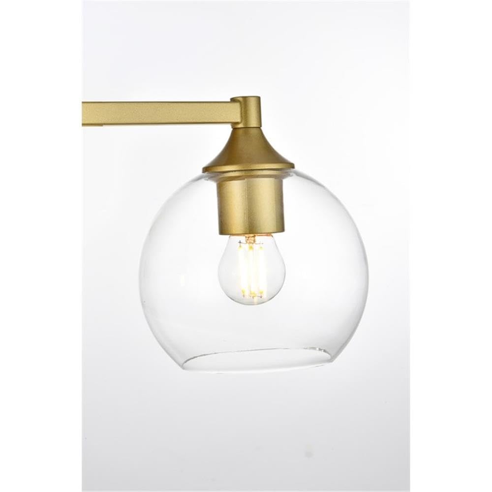 Living District Foster 4-Light Iron & Glass Bath Sconce in Brass/Clear