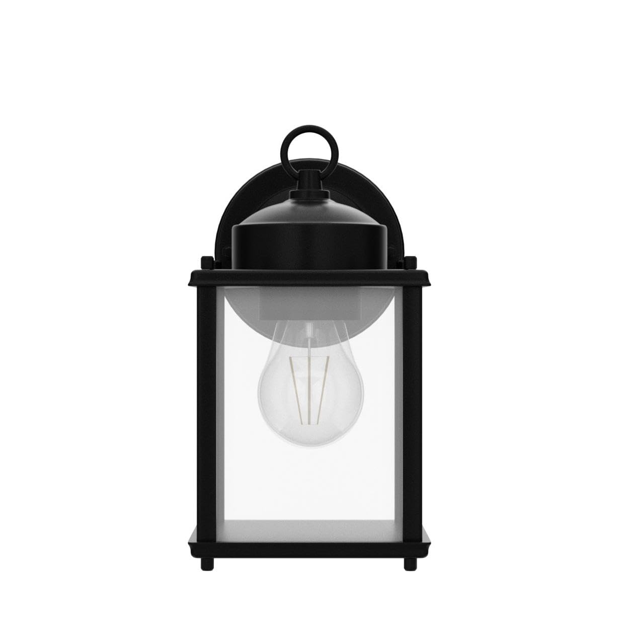 MATAMEYE Outdoor Wall Lantern 2 Pack, Waterproof Black Iron Sconce with Clear Beveled Glass Shade, 8.27 inch, Model GS8648