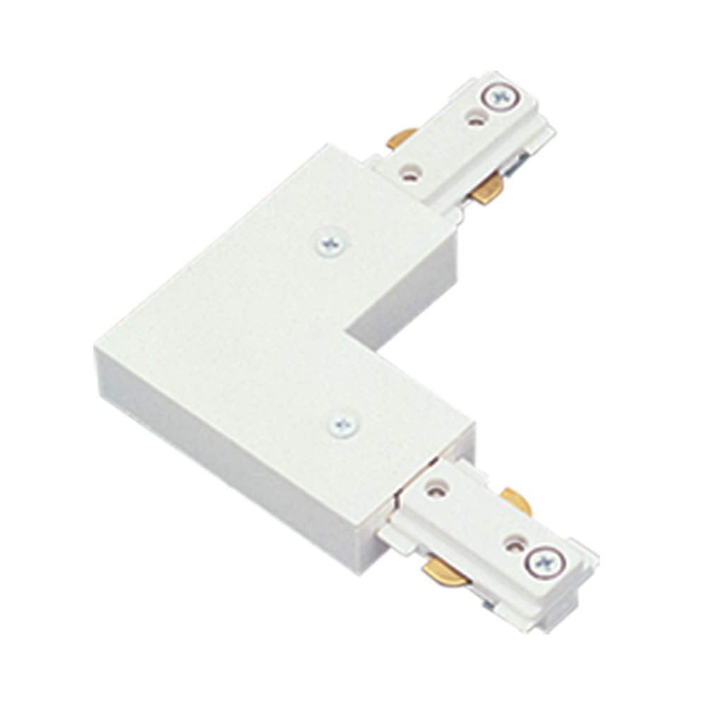 Jesco Lighting Lljwh Accessory - L-Connector With Power-Feed, Track Options: L - 2-Wire Single Circuit Trac, Choose Finish: Wh: White