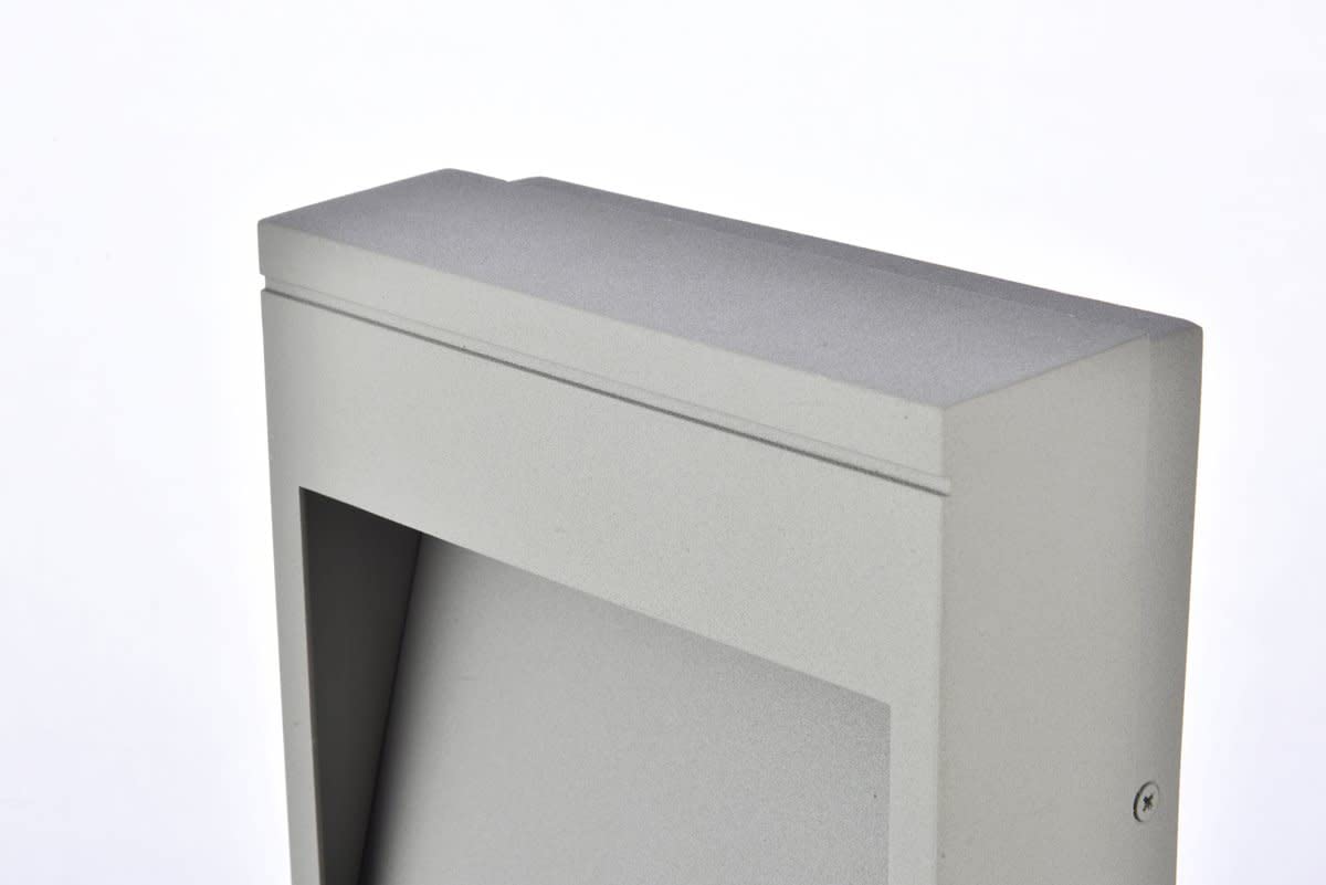 Living District LED Wall Sconce, Modern Design, Metal, 7inL x 2.75inW x 7inH, Silver, Model LDOD4019S