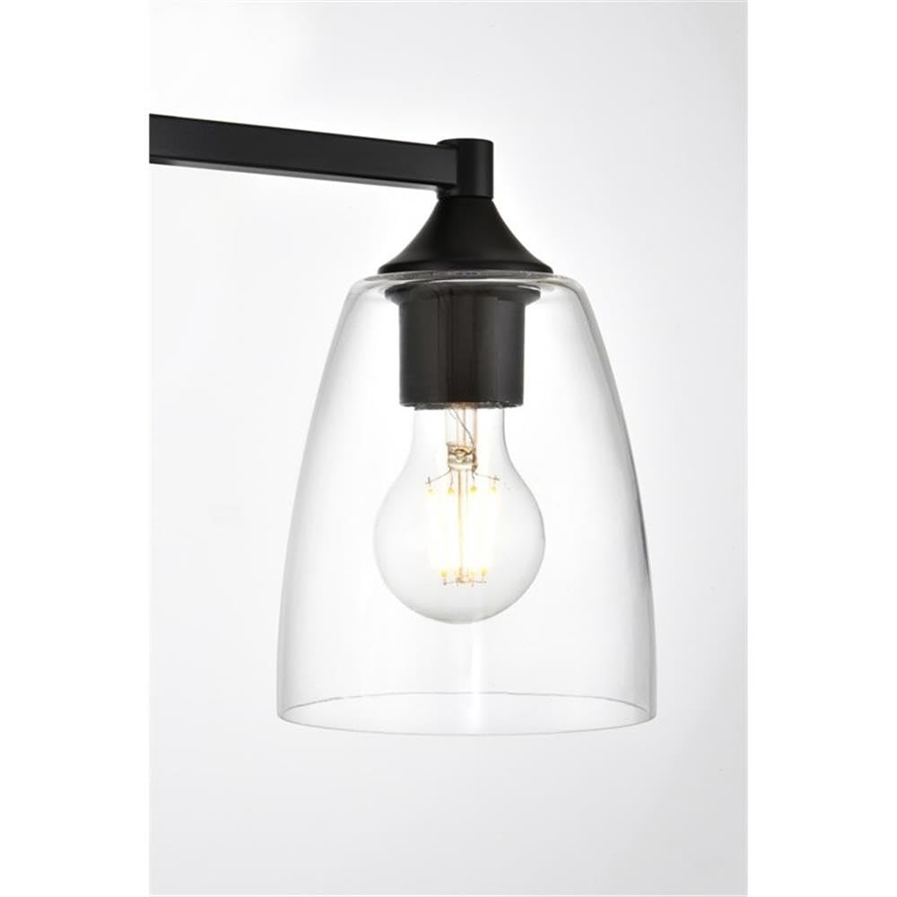 Living District Gianni 4-Light Iron & Glass Bath Sconce in Black/Clear