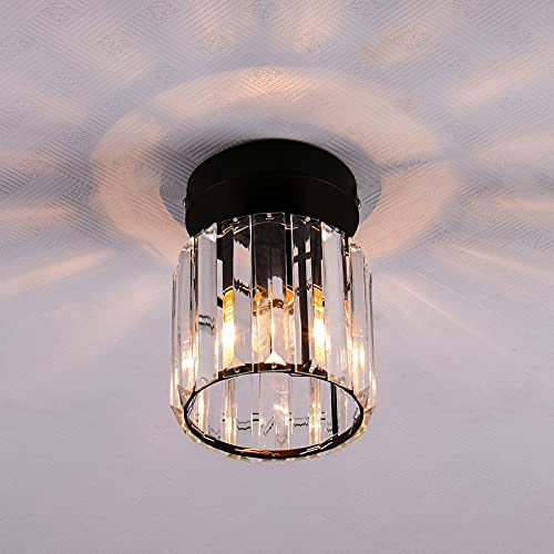 Frixchur Mini Crystal Chandelier Modern Ceiling Light Semi Flush Mount Ceiling Lighting Fixture Modern Crystal Ceiling Lamp For